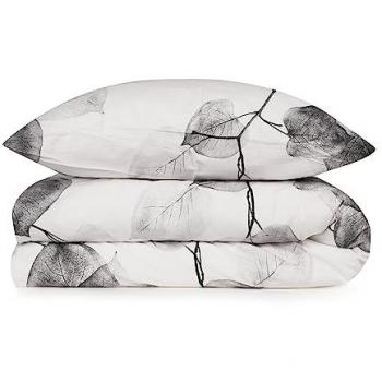 Funda Nórdica 240x220 Blanco y Gris con 2 Fundas de Almohada - 100% Algodón Suavidad Garantizada
