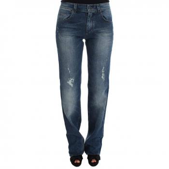 Ermanno Scervino Blue Wash Cotton Blend Slim Fit Jeans - Women, Size: W28