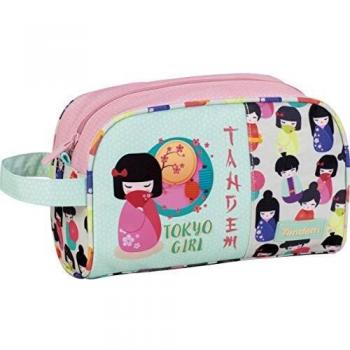 Neceser de Viaje Tandem Tokio Girl | Organizador de Equipaje de Mano Adaptable a Carro de Mochila, Neceser Viaje con Bolsillo de Gran Capacidad y Asa para Transporte - Medidas 25 x 15,5 x 11