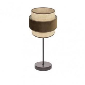 Lámpara de Sobremesa Elegante Fabrilamp Reyes 1xe14 Marrón/Natural 43x18x18 cm