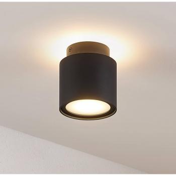Plafón de techo Arcchio Walisa, moderno, vidrio esmerilado, negro, 2 llamas, GU10