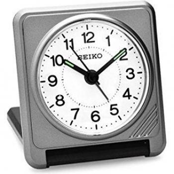 Despertador de viaje Seiko QHT015S, reloj despertador de cuarzo, alarma sonora, diseño compacto