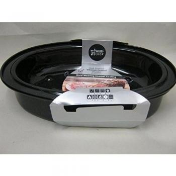 Wham - Fuente esmaltada para Asar, Acero, Color Negro, Acero, Speckled Schwarz, 33 x 24 x 12,5 cm