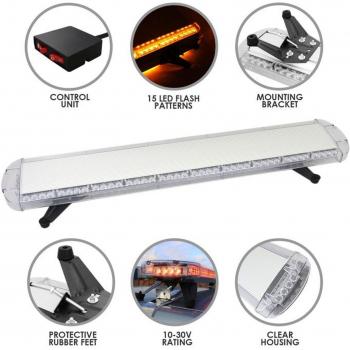 Barra de Luz LED de Recuperación Ámbar 1200mm 12V Intermitente Estroboscópica Naranja