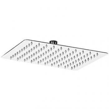 Cabezal de Ducha Cuadrado Brillante en Acero Inoxidable AISI 304 - Modelo Elements Square - 1 Chorro - Buses Anticalcáreo - 25 cm