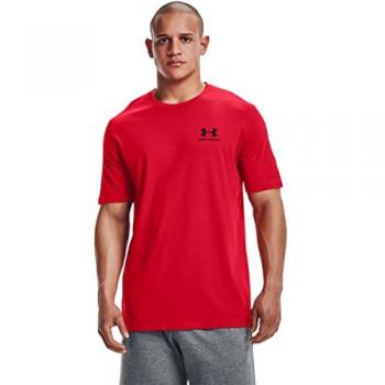 Camiseta de Manga Corta UA Sportstyle Left Chest para Hombre - Color Rojo - Talla XS