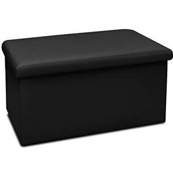 GREATOOL Puff Taburete Plegable de Almacenaje Otomano con Tapa 76 x 38 x 38 cm, Taburete Plegable para Almacenaje