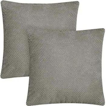 Amazon Brand - Umi Juego de 2 Funda Cojín 50x50cm, Funda Cojín Sofá Fundas de Almohada para Sofá Dormitorio, Gris Claro