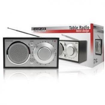 König HAV-TR11 Radio mesa retro madera FM/AM, negro
