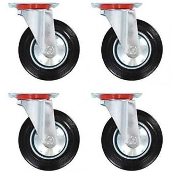 vidaXL 8x Ruedas Giratorias Manipulación Materiales Muebles Bancos Trabajo Carritos Compra Estanterías Resistencia Golpes Suaves con Diámetro 160mm