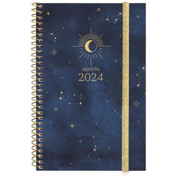 Agenda Finocam 2024 Design Collection E5 Semana Vista Horizontal Moon Multicolor Espiral Catalán Multilingüe