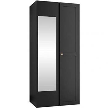 Armario Hartford 396 Negro con Bisagras, 186x74x44cm, 2 Estantes