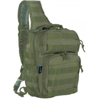 Mochila Bandolera Táctica Assault Pack Small de color Verde Kaki 100% Poliéster de 30X22X13 Cm MIL-TEC