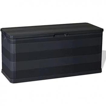 Black Garden Storage Box 117x45x56 cm