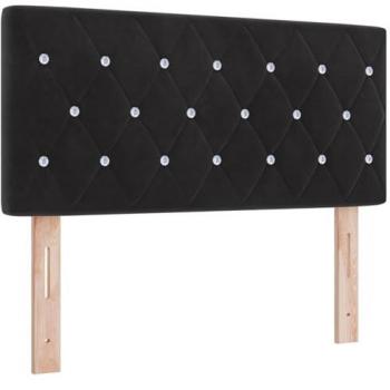 Cabecero LED con Luces de Tira Negras 100 cm Poliéster