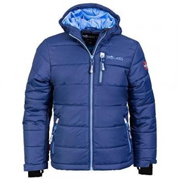 Trollkids Chaqueta de Esquí para Niños Chaqueta de Invierno Hemsedal, Color Azul Marino/Azul Medio Talla 4 años