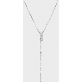 Collar Itemporality SNL-101-153-UU eslabones - Collar de plata con cadena de eslabones y colgante de cadena, adornado con circonitas blancas