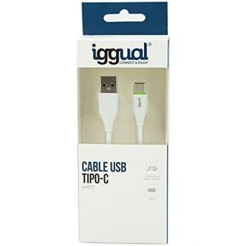 iggual Cable USB-A/USB-C 100 cm Blanco