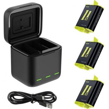 Telesin Triple Battery Charger Box +3X Battery for GoPro 9/10/11/12