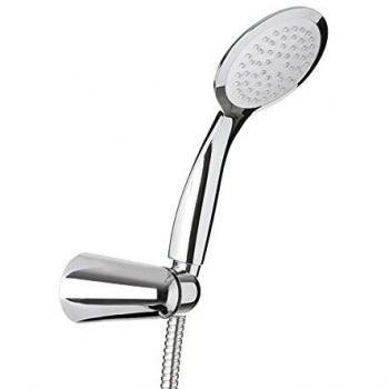TATAY Alcachofa Ducha Alcala con Soporte y Manguera 1.5M, 10 cm de Diámetro, de ABS, 1 posición, Sistema de Ahorro de Agua y Antical, Cromado
