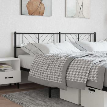 vidaXL Metal Headboard Black 180 cm
