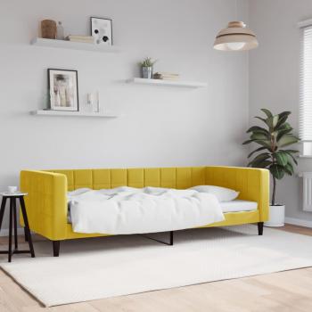 Sofá cama terciopelo amarillo 90x200 cm Vidaxl