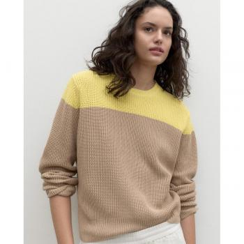 Jersey de punto Ecoalf para mujer con detalles acanalados y en color marrón