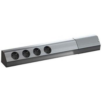 Regleta de Aluminio con 4 Tomas Schuko Bachmann CASIA 923.006