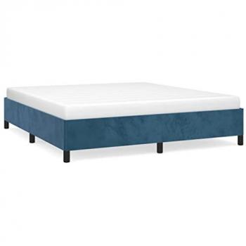 Estructura de cama de terciopelo azul 160x200 cm