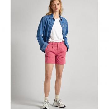 Short de mujer estilo chino Vania rosa con pinzas delanteras Pepe Jeans
