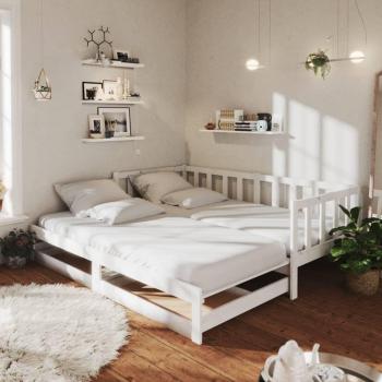 Sofá Cama Extraíble Vidaxl 90x200 cm Pino Blanco