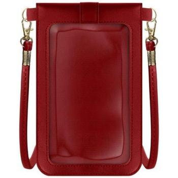 Bandolera para Smartphone con Ventana Táctil y Cordón Ajustable de 1.40m Roja