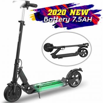 MARKBOARD Patinete Eléctrico con Alcance de 30 Km Scooter Eléctrico Plegable 350W Ajustable la Altura 3 Modos de Velocidad para Adolescentes y Adultos