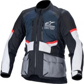 Alpinestars Andes Air Drystar Waterproof Textile Motorcycle Jacket - Black/Blue/Ice Grey - XL