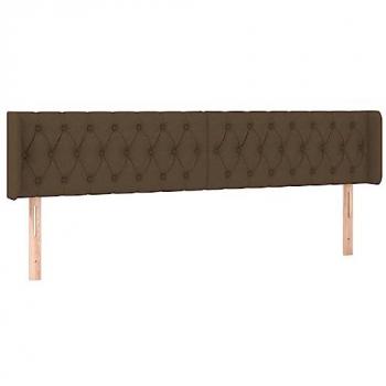 Cabecero con LED de tela marrón oscuro 203x16x78/88 cm