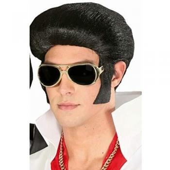 Guirca rudy peluca elvis con patillas color negro 4855