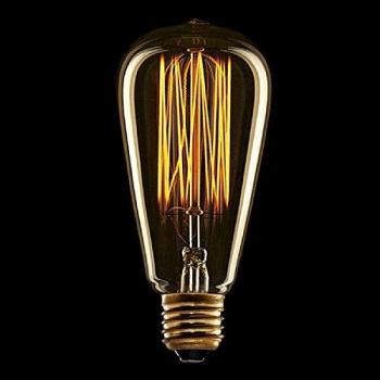 Greenice | Bombilla Vintage Edison Onda E27 St64 30W | Blanco Cálido