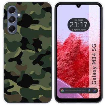 Funda de Silicona Camuflaje para Samsung Galaxy M34 5G con Dibujos