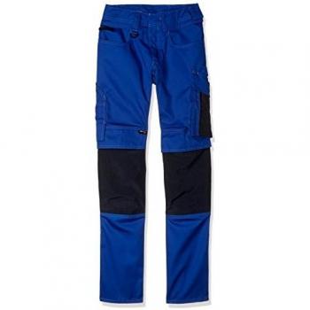 Pantalones de Trabajo Mannheim Talla 82C45, Color Azul Maíz/Negro Marino