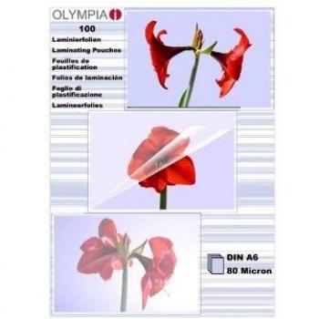 Olympia 9168 Fundas para plastificar, 80 Mic, DIN A6, 100 unidades