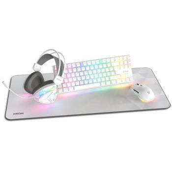 Teclado Mecánico RGB Krom Klass TKL con Ratón, Auriculares y Alfombrilla XXL - Pack Gaming Completo USB