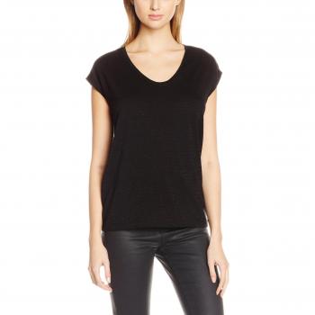 PIECES Pcbillo Tee Lurex Stripes Noos, Camiseta Mujer, Negro