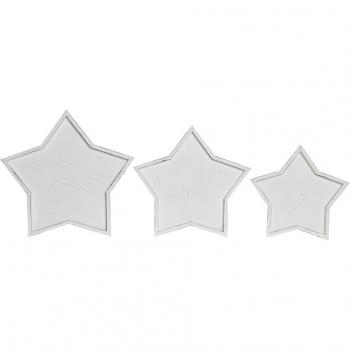 Centro de Mesa Set 3 Madera 57x54x3 Decapé Blanco