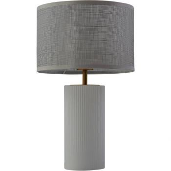 Lámpara de mesa Lindby Sorscha, blanca, hierro, Ø 26 cm