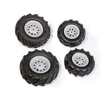 Juego de Ruedas Neumáticas Plateadas para Tractores Rolly Toys (4 unidades)