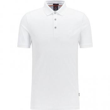 Boss Orange Passenger Men's Stretch-Cotton Slim-Fit Polo Shirt with Logo Patch - White - Size L