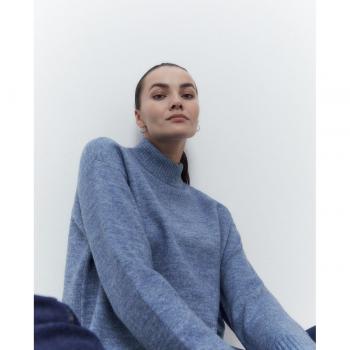 Jersey de punto con cuello perkins para mujer