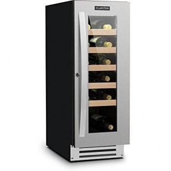 Vinoteca Klarstein Vinovilla Smart 50L, capacidad para 20 botellas, puerta de cristal y acero inoxidable