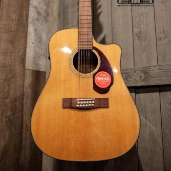 Fender CD-140SCE 12-String Acoustic Electric Guitar with Walnut Fingerboard, Natural Finish