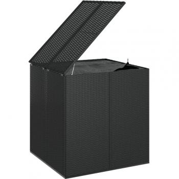 Caja de almacenamiento para cojines de jardín en resina tejida negra 100 x 97,5 x 104 cm